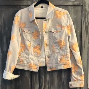 Flowered jean jacket